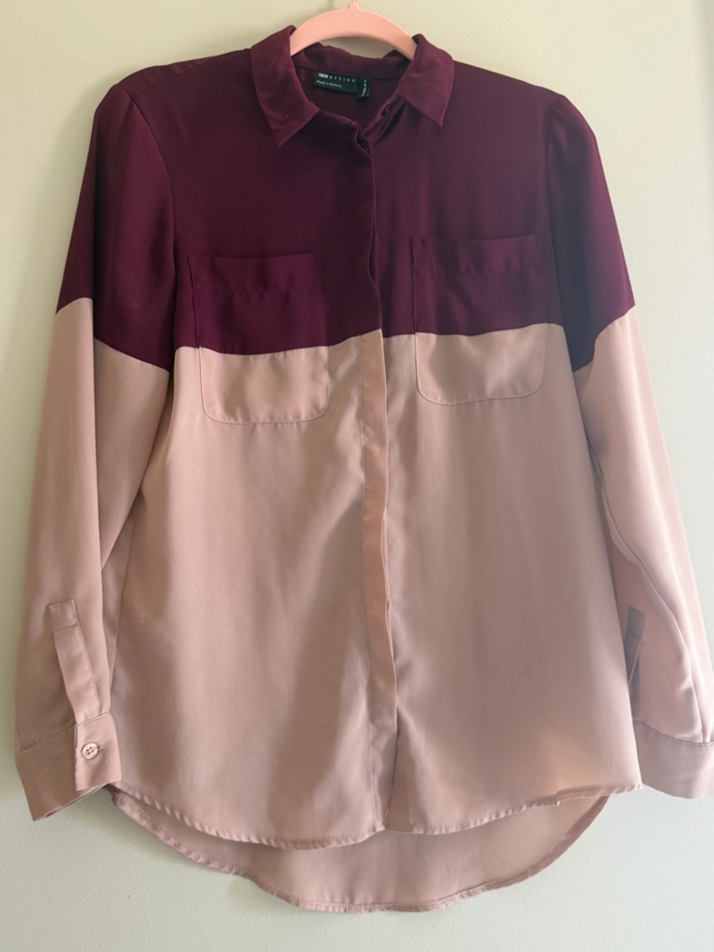 ASOS Design Burgundy Button-Up Blouse